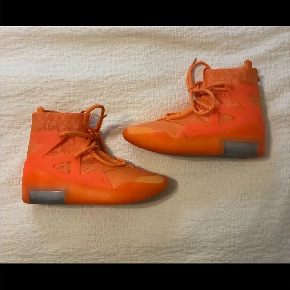 Size 8 - Nike Air Fear Of God 1 Orange Pulse Good Condition No Box - Picture 6 of 14